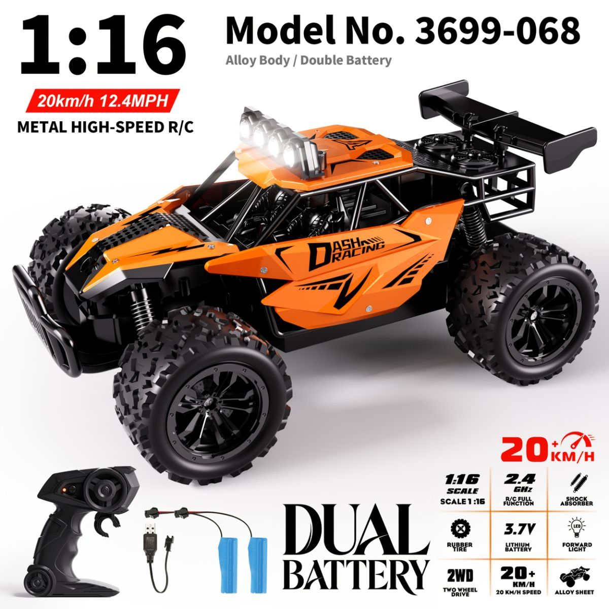 1:16 metal RC car, high-speed drifting, off-road racing car, boys toy car, 2.4GHz remote control, outdoor play toy, drift car, remote control car for kids, Australian toy - Blue - Size variable speed