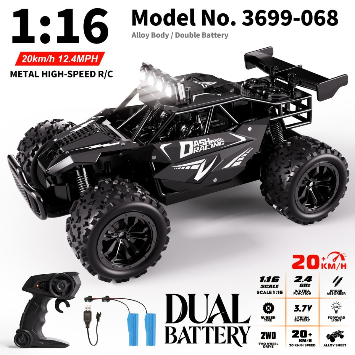1:16 metal RC car, high-speed drifting, off-road racing car, boys toy car, 2.4GHz remote control, outdoor play toy, drift car, remote control car for kids, Australian toy - Blue - Size variable speed