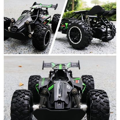 2.4G remote control car, high-speed off-road car, remote control toy for kids, four-wheel drive car, RC car with lights, outdoor toy Australia, gift for kids - Green - Size Dual-batteries