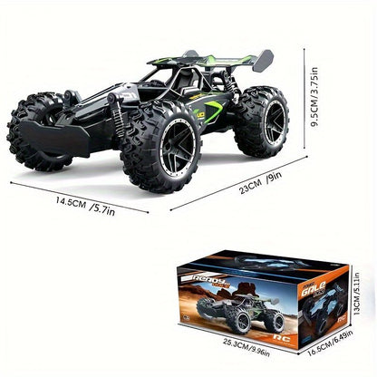 2.4G remote control car, high-speed off-road car, remote control toy for kids, four-wheel drive car, RC car with lights, outdoor toy Australia, gift for kids - Turquoise - Size Dual-batteries