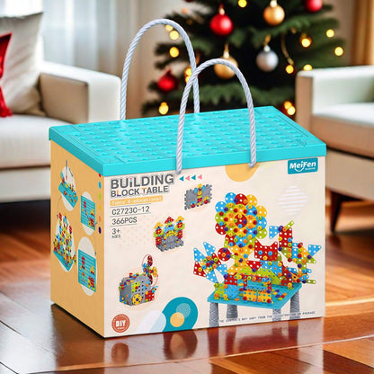 DIY Screw Assembly Building Blocks Set for Kids Ages 3-6 – Creative Educational Toy with Wrench and Screwdriver, Perfect for Parent-Child Interaction and Fine Motor Skills Development (374PCS)