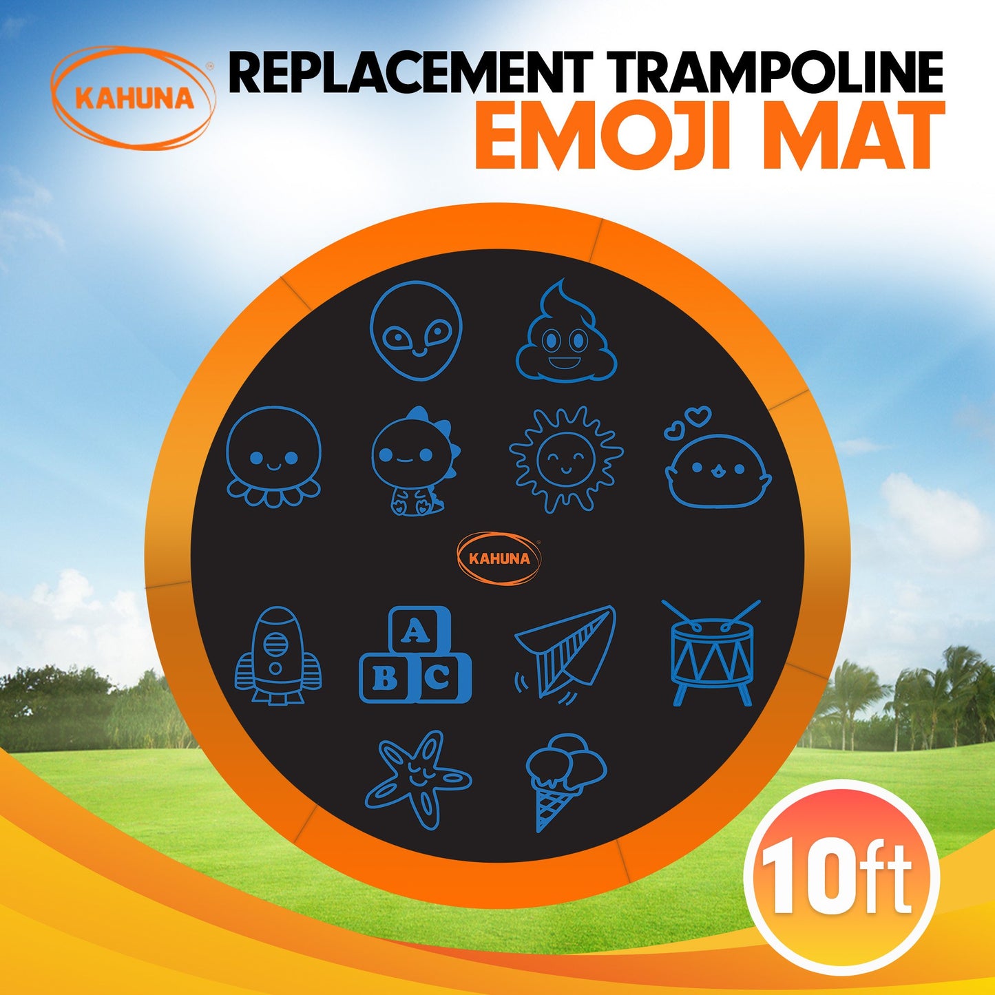 Kahuna 10ft Replacement Trampoline Jumping Mat - Emoji