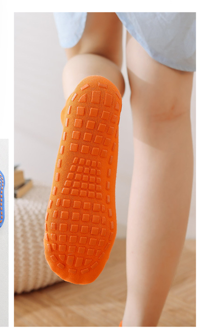 Ten Pairs Of Coffee Kids Non-Slip Trampoline Socks  for Playground Early Education and Yoga Unisex Anti-Skid Floor Socks for 1-5 Years