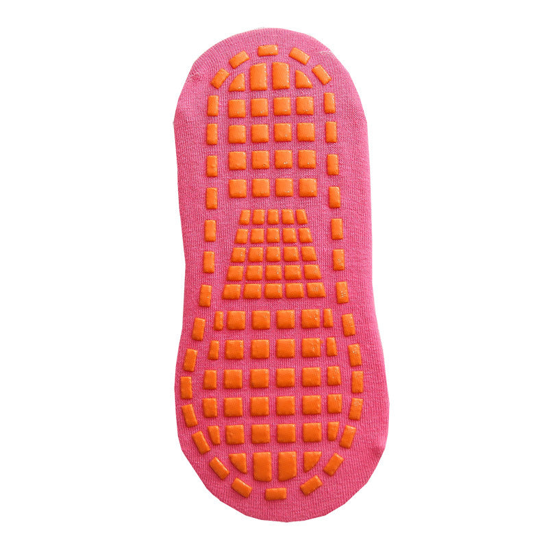 Ten Pairs Of Rose Red Kids Non-Slip Trampoline Socks  for Playground Early Education and Yoga Unisex Anti-Skid Floor Socks for 1-5 Years