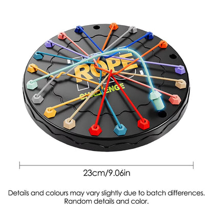 Rope Tangle Challenge Game (23x23CM) - Logic & Focus Educational Toy, Critical Thinking Puzzle for Kids & Family Interactive Fun