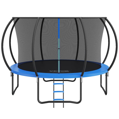 3.66m Trampoline, 181 kg Trampoline with Enclosure Net, Ladder, and Curved Pole, Heavy Duty Trampoline with Jumping Mat and Spring Cover Padding, Outdoor Recreational Trampolines for Kids Adults