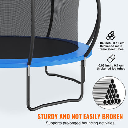 3.66m Trampoline, 181 kg Trampoline with Enclosure Net, Ladder, and Curved Pole, Heavy Duty Trampoline with Jumping Mat and Spring Cover Padding, Outdoor Recreational Trampolines for Kids Adults